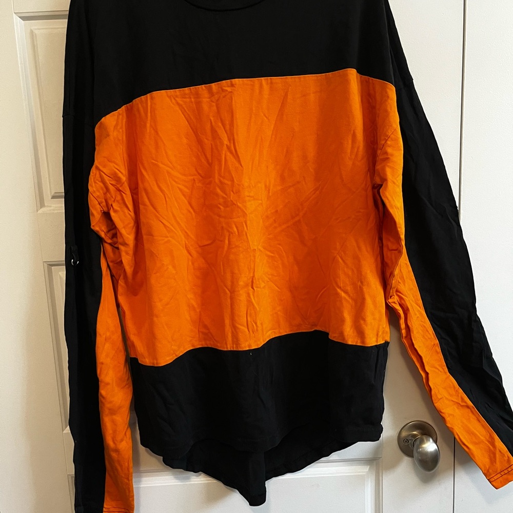Simons Black and Orange Organic Cotton Top